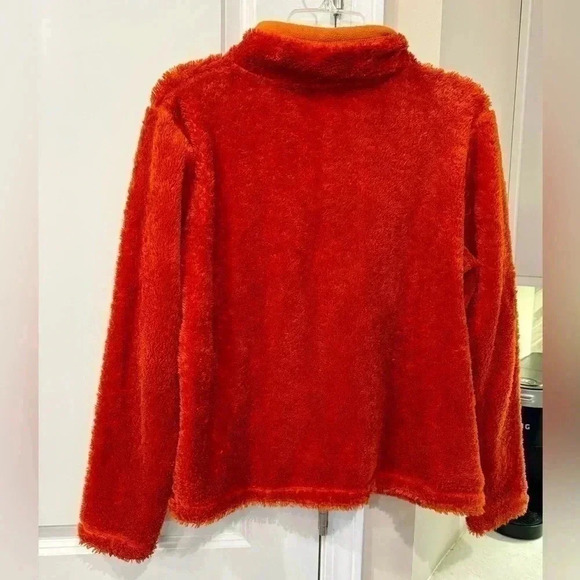 ATHLETA Polartec Sherpa Quarter Zip Sweater Sweatshirt Top Orange SIze Small S - Picture 2 of 5